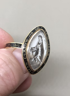 Navette Sepia ring for two sisters 1784 Not Lost but Gone Before