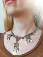 Elaborate cut-steel chandelier necklace c.1840