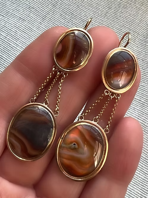 French Empire Agate Earrings