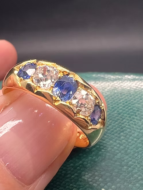Sapphire and Old Cut Diamond Gypsy