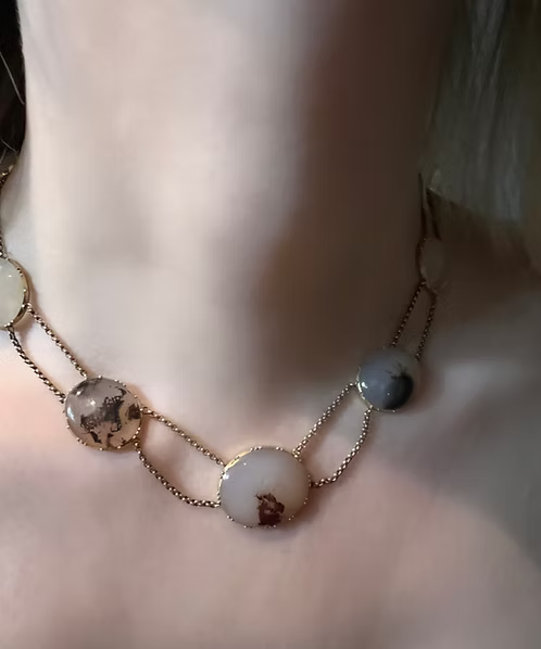 Moss Agate Esclavage Necklace