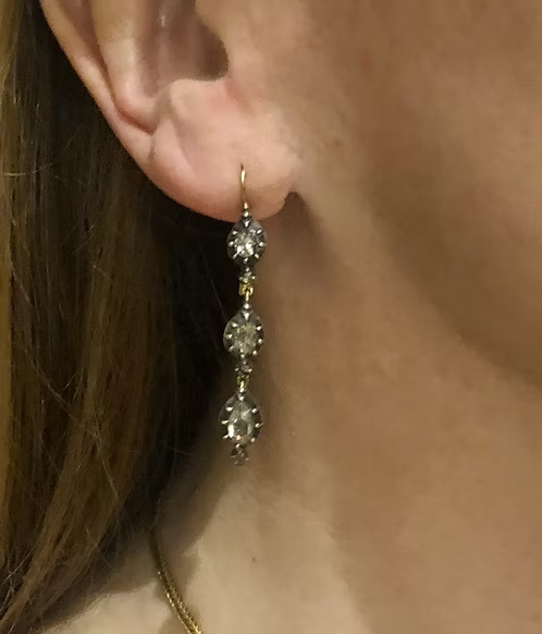 Rose-diamond Triple Teardrops