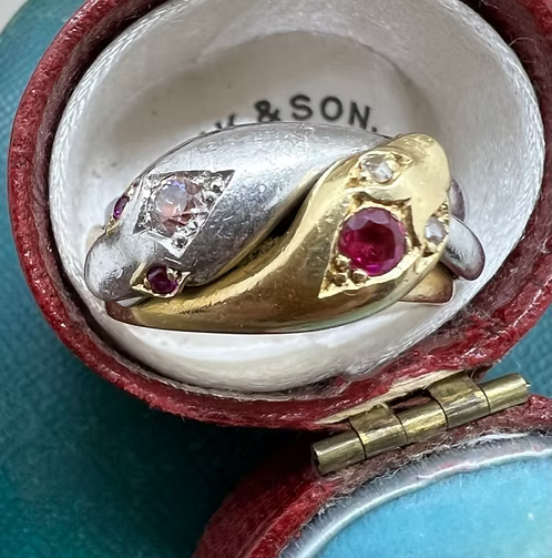 Platinum and Gold Snake Ring 1899