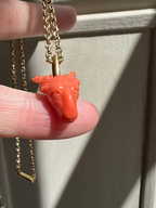 Coral Ram's Head Amulet