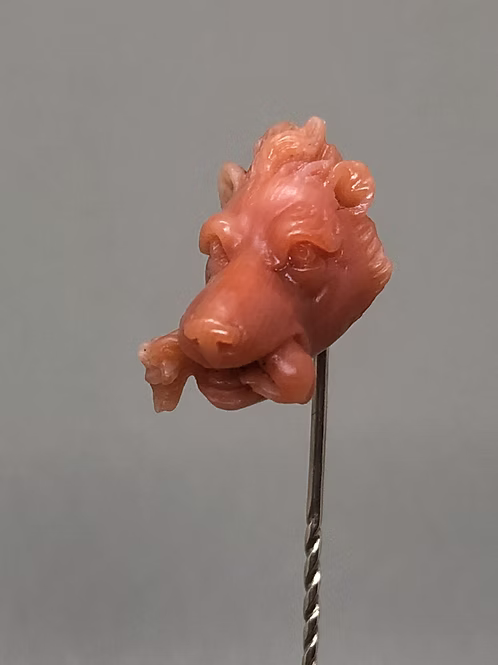 Coral Carving Wolf and Cub