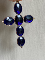 Cobalt blue rose-cut paste cross