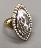 Sepia Mourning Ring 1784