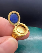 Lapis Signet Locket Ring