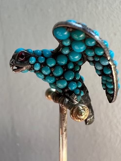 Turquoise Hawk Pin