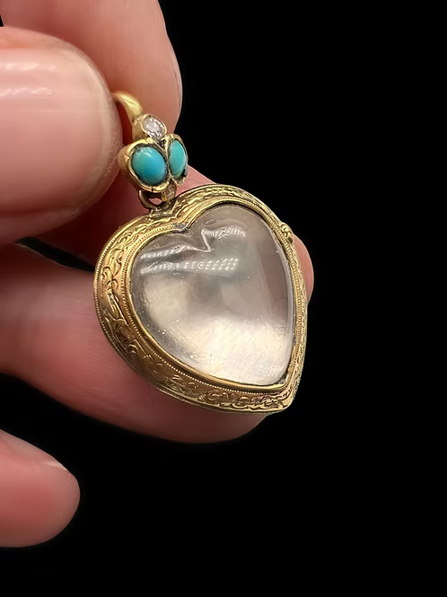 Victorian Crystal Heart Pendant