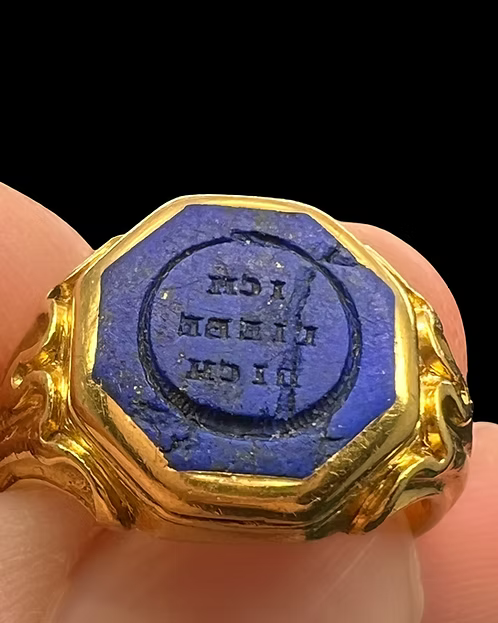 Lapis Signet Locket Ring