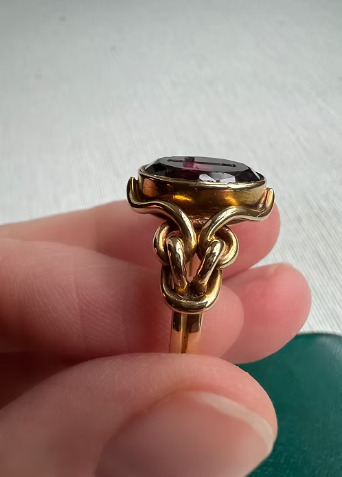 Garnet Intaglio Mourning Ring