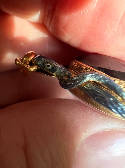 French Enamel Snake Pendant