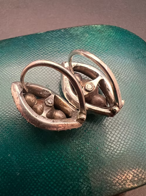 Georgian Paste Navette Earrings