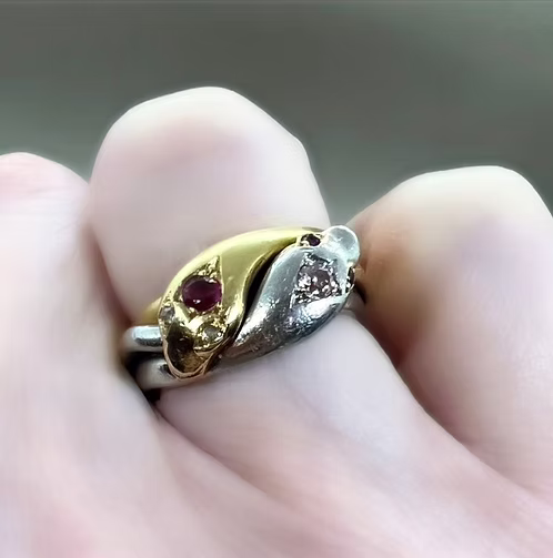 Platinum and Gold Snake Ring 1899