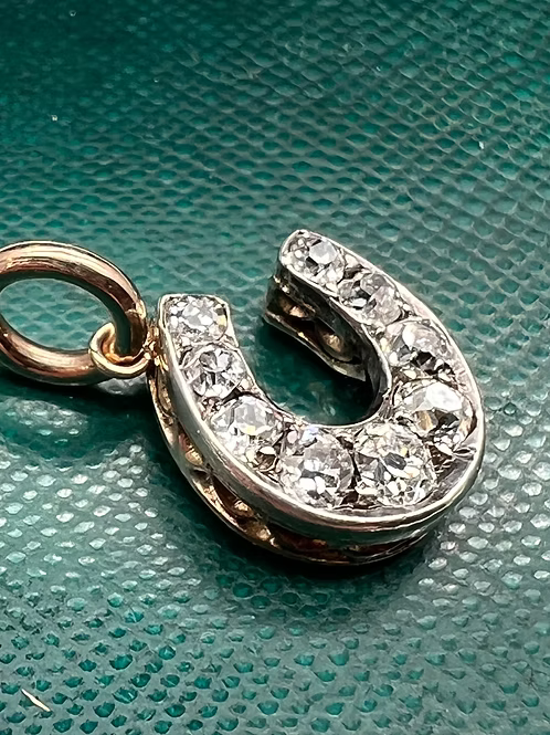 Old Cut Diamond Horseshoe Pendant