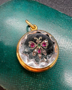 Rock Crystal and Gem Butterfly Pendant
