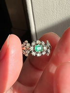 Georgian Emerald and Diamond Cluster