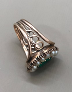 Emerald and Pearl Georgian Cluster Ring c.1810