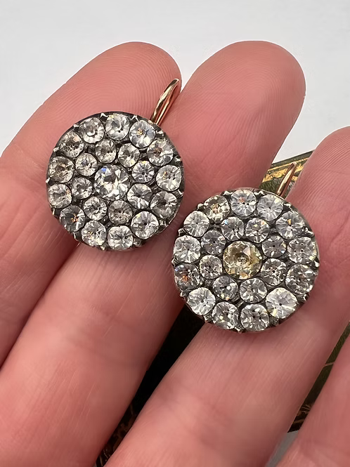 Georgian Paste Cluster Earrings