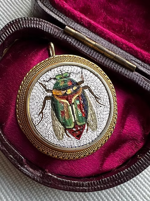 Micro Mosaic Scarab Pendant