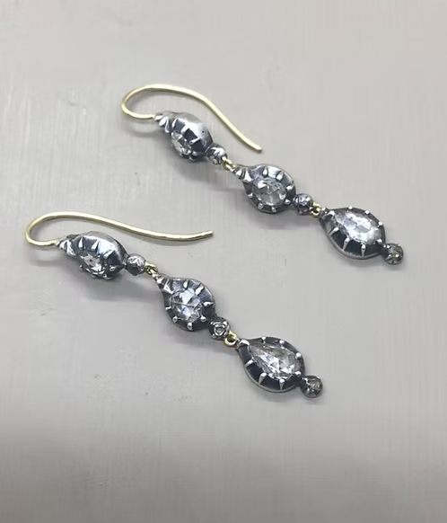 Rose-diamond Triple Teardrops