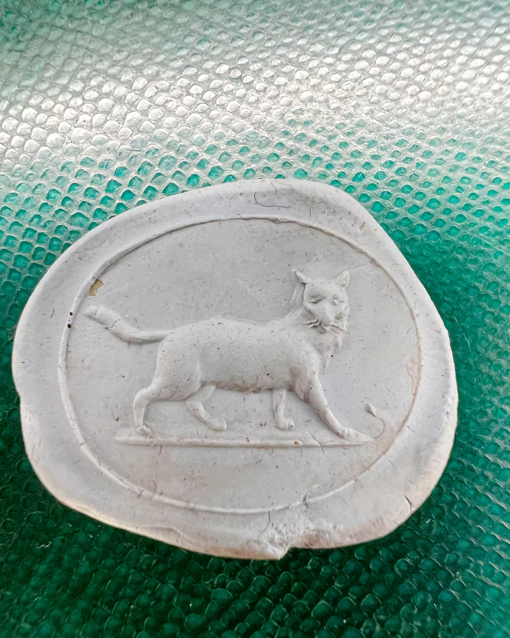 Bloodstone Cat Intaglio Pendant