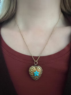 Regency 2 colour gold heart pendant