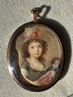 Portrait Miniature Girl with her Doll