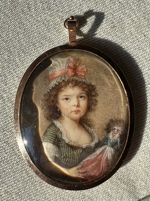 Portrait Miniature Girl with her Doll