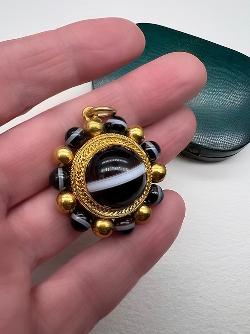 Victorian Banded Agate Pendant