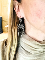 Cut Steel Chandelier Earrings