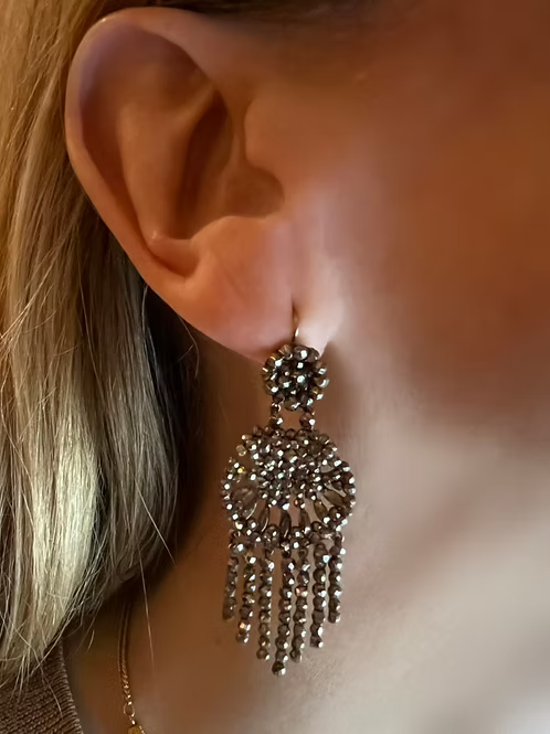 Cut steel Fringed Shell Earrings