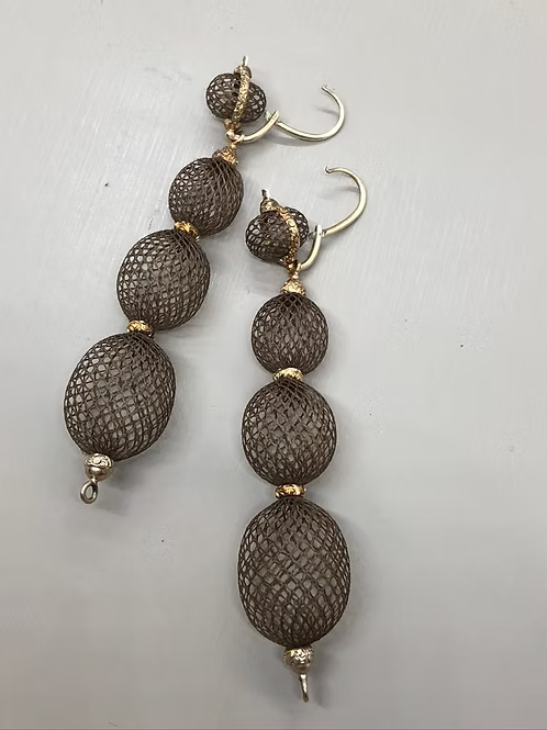 Hairwork Balloon Earrings