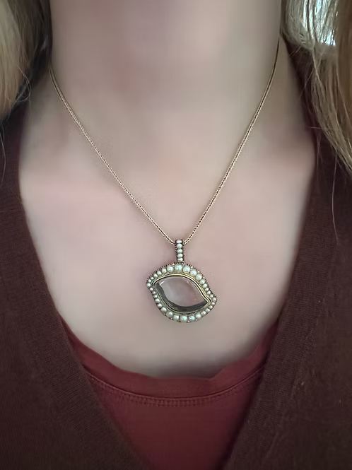 Eye-Shaped Georgian Locket Pendant
