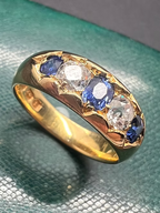 Sapphire and Old Cut Diamond Gypsy