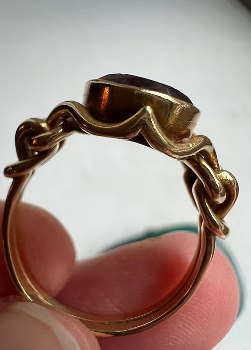 Garnet Intaglio Mourning Ring