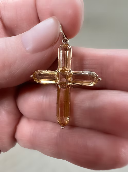 Georgian Topaz Cross Pendant c.1820