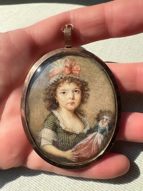 Portrait Miniature Girl with her Doll
