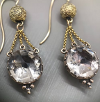 Foiled Quartz Georgian Earrings