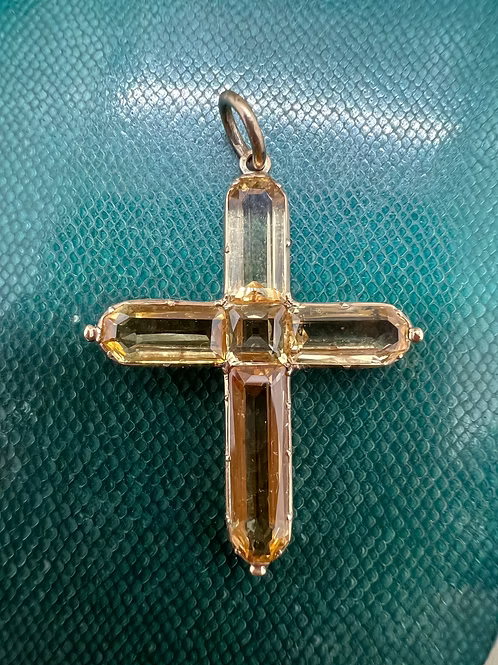 Georgian Topaz Cross Pendant c.1820