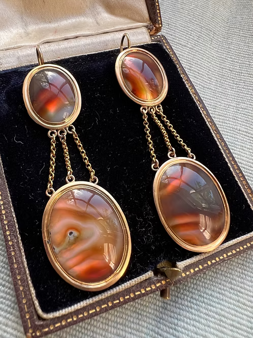 French Empire Agate Earrings