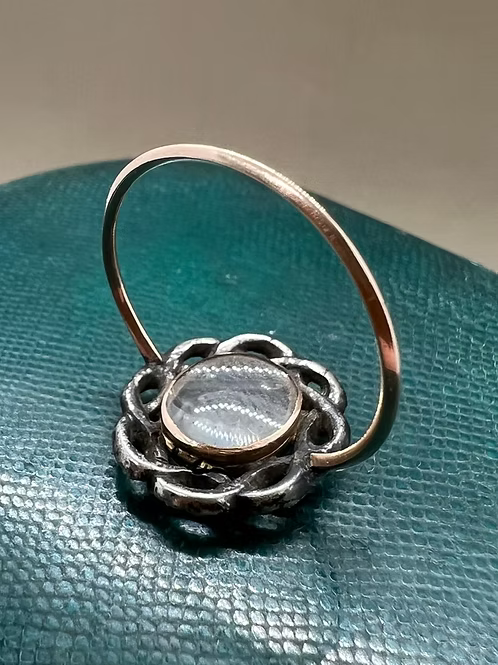 Ribbon Border Locket Ring c.1760