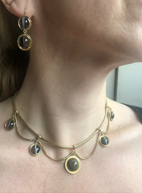 Banded Agate Demi-Parure