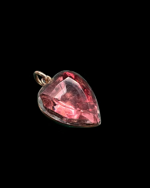 Foiled Rock Crystal Georgian Heart Pendant