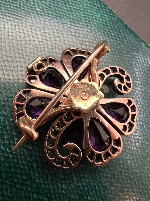 Amethyst and Diamond Flower