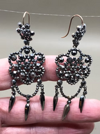 Cut Steel Chandelier Earrings