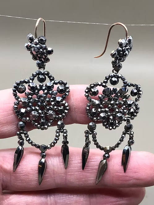 Cut Steel Chandelier Earrings