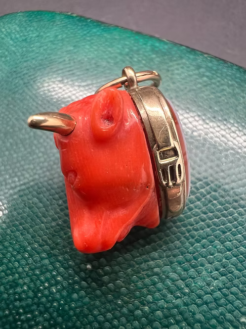 Coral Bull charm