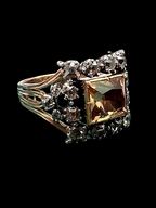 Topaz and Old Cut Diamond Georgian Ring